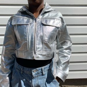 Metallic Cropped FOREVER 21 Jacket